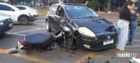 Motociclista fica gravemente ferido após colisão na Av. das Cataratas
