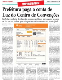 Prefeitura paga a conta de Luz do Centro de Convenções