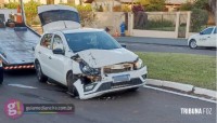 Colisão entre carro e caminhão é registrada na Av. Rio Grande do Sul em Medianeira