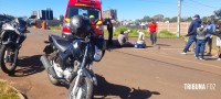 Entregador fica ferido após colisão entre moto e caminhão em Foz do Iguaçu