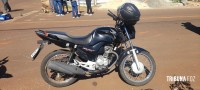 Entregador fica ferido após colisão entre moto e caminhão em Foz do Iguaçu