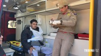 Motociclista é socorrido após colisão na Av. República Argentina