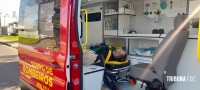 Motociclista é socorrido pelo Siate após colisão na Vila Yolanda
