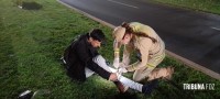 Siate socorre duas vítimas após colisão traseira entre duas motos na Av. das Cataratas