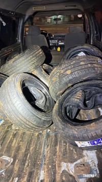 Forças policiais localizam depósito de pneus contrabandeados em Foz do Iguaçu