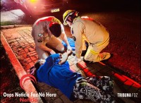 Testemunha de acidente grave se torna vítima em queda de moto no Bairro Cidade Nova