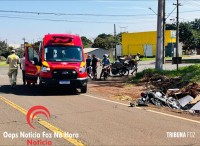 Motociclista fica ferido após acidente com veículo do CCZ em Foz do Iguaçu