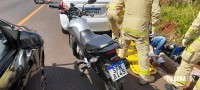 Motociclista fica ferido após colisão traseira na Avenida das Cataratas