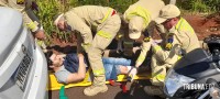 Motociclista fica ferido após colisão traseira na Avenida das Cataratas