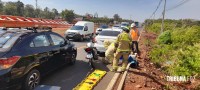 Motociclista fica ferido após colisão traseira na Avenida das Cataratas