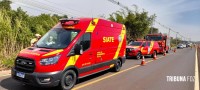 Motociclista fica ferido após colisão traseira na Avenida das Cataratas