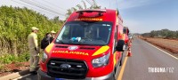 Motociclista fica ferido após colisão traseira na Avenida das Cataratas