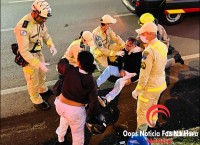Três pessoas ficam feridas em acidente entre motocicletas na BR-277