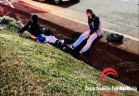 Três pessoas ficam feridas em acidente entre motocicletas na BR-277