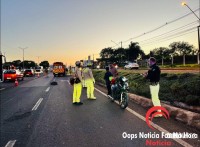 Três pessoas ficam feridas em acidente entre motocicletas na BR-277