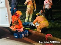 Motociclista fica ferido após ser fechado por caminhonete na saída da BR-277 com Av. Paraná