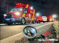 Motociclista fica ferido após ser fechado por caminhonete na saída da BR-277 com Av. Paraná
