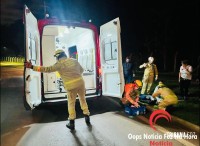 Motociclista fica ferido após ser fechado por caminhonete na saída da BR-277 com Av. Paraná