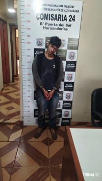 Ladrão é preso e amarrado até a chegada da policia em Hernandárias