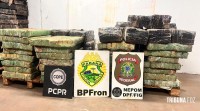 BPFRON, PF e PC apreendem embarcação com 1159,6 Kg de maconha em Santa Helena