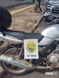 PM recupera motocicleta roubada nas proximidades do Bosque Guarani