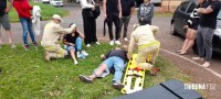 Colisão entre carro e moto deixa duas pessoas feridas na Av. Javier Koelbel 