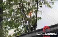 Incêndio e rompimento de fios de alta tensão assustam moradores na Vila Miranda
