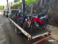 Operação da PRF nas imediações da Ponte da Amizade termina com 55 motos apreendidas