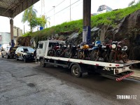 Operação da PRF nas imediações da Ponte da Amizade termina com 55 motos apreendidas