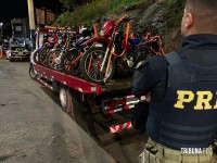 Operação da PRF nas imediações da Ponte da Amizade termina com 55 motos apreendidas