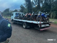 Operação da PRF nas imediações da Ponte da Amizade termina com 55 motos apreendidas