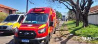 Motociclista é socorrido pelo Siate após colisão contra ônibus na Vila Yolanda