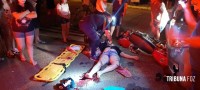 Duas vítimas graves após colisão entre moto e ônibus na Vila Carimã