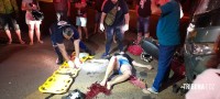 Duas vítimas graves após colisão entre moto e ônibus na Vila Carimã