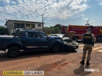 Acidente na Av. Brasil em distrito de Santa Helena deixa condutor e criança feridos