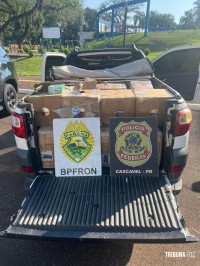 BPFRON e PF apreendem veículo carregado com cigarros eletrônicos em Céu Azul