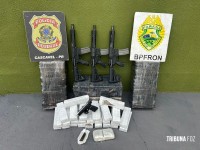 BPFRON e PF apreendem veículo carregado com drogas e armas em Santa Tereza do Oeste