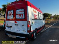 Motociclista atropela cachorro e é socorrida pelo SAMU em Santa Helena