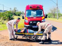 Motociclista fica ferido após colisão no Bairro Cidade Nova 