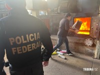 Delegacia da Policia Federal de Foz do Iguaçu incinera mais de 13 toneladas de drogas