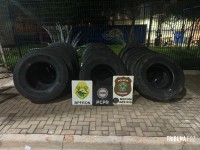 Policia Federal e forças estaduais apreendem pneus e cigarros em Foz do Iguaçu