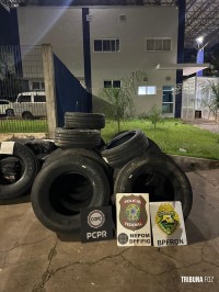 Policia Federal e forças estaduais apreendem pneus e cigarros em Foz do Iguaçu