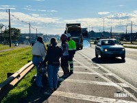 Acidente envolvendo duas motos e dois carros deixa feridos na BR-277 em Foz do Iguaçu