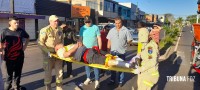 Motociclista é socorrido pelo Siate após colisão na Av. Morenitas