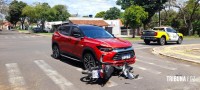 Motociclista fica ferida após colisão na Av. Iguaçu