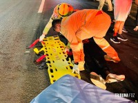 Homem fica gravemente ferido após ser atropelado por moto na BR-277