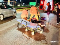 Homem fica gravemente ferido após ser atropelado por moto na BR-277