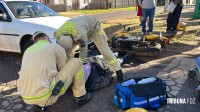 Motociclista fica ferido após acidente seguido de atropelamento no bairro Três Lagoas