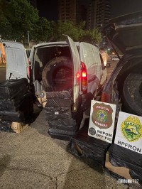 Policia Federal e PM apreendem veículos e mercadorias contrabandeadas em Foz do Iguaçu