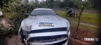 Ford Mustang sai da pista e colide contra arvores em Hernandárias
